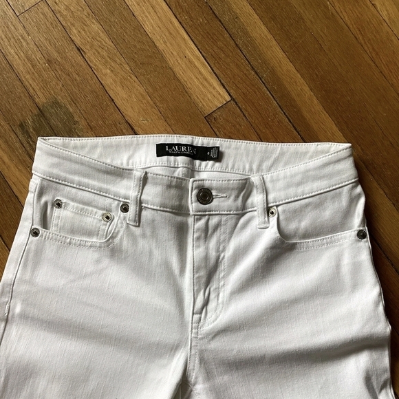 Lauren Ralph Lauren Ladies Size 0 (26-29) Solid White Denim Jeans,Cotton,MINT - Picture 3 of 4
